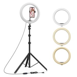 Pocketcam Studio  10 Inches Big LED Ring Light for Camera, Phone, tiktok, YouTube, Video Shooting and Makeup, 10" inch Ring Light with 7 Feet Long Foldable and Lightweight Tripod Stand