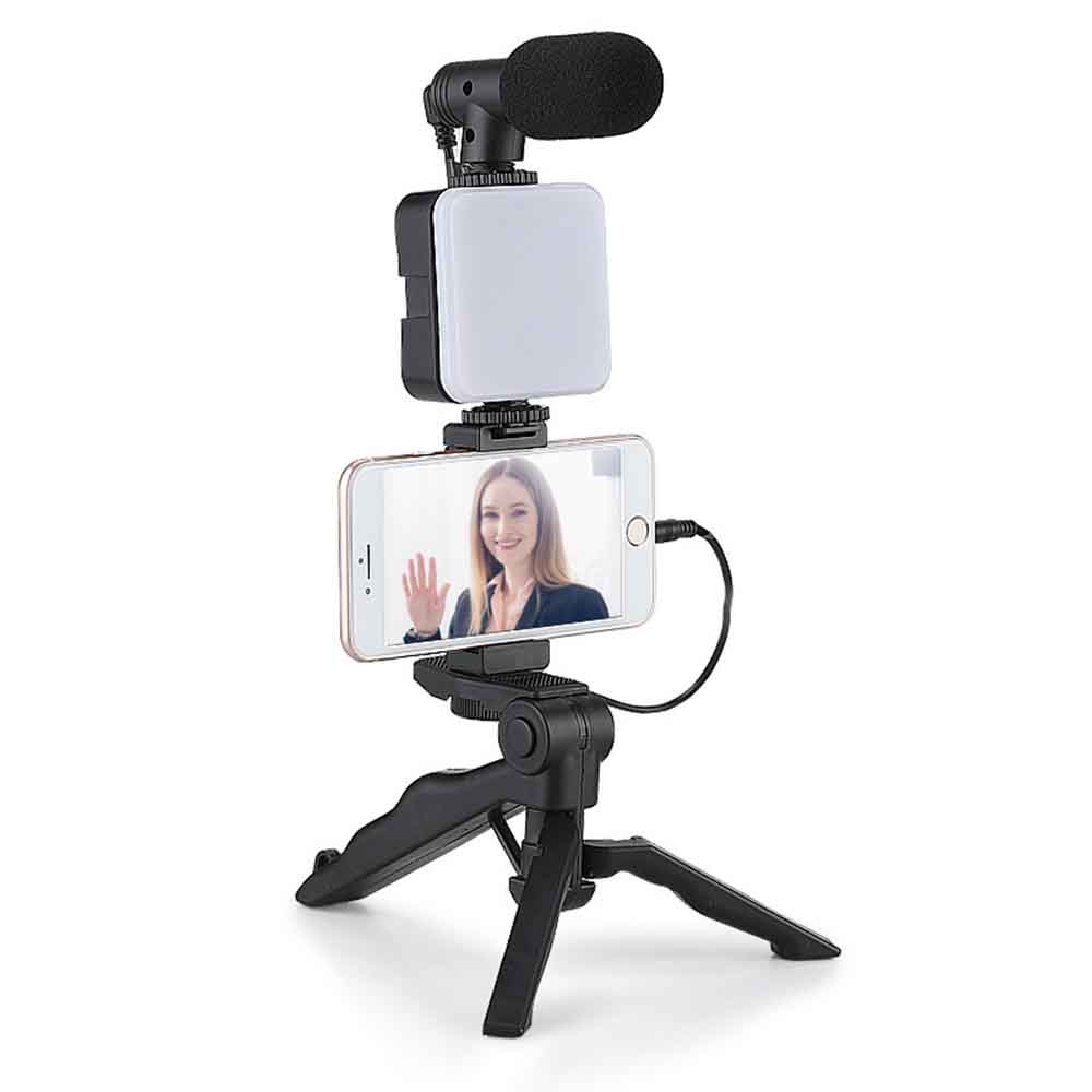 Pocketcam Basics 6-in-1 Vlogging Kit for All Phones | Tripod, LED Video Light, Cardioid Microphone, Phone Clip, Bluetooth Remote & Microphone Cable | Useful for Live Broadcasting, Video Calling - Image 5